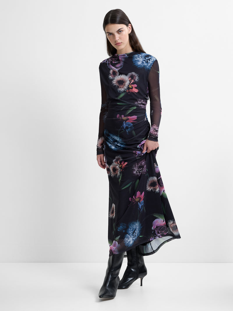 Tarissa Mesh Rose Long Sleeve Dress