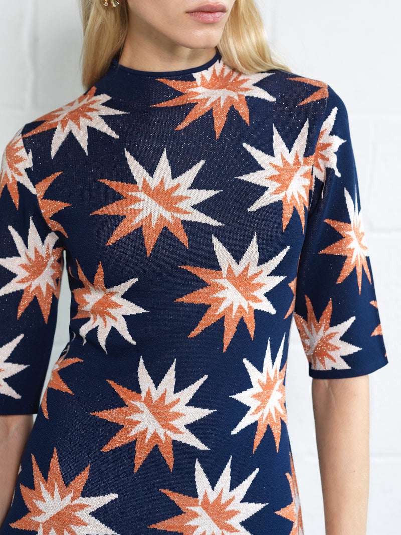 Imelda Star Jacquard Knit Dress