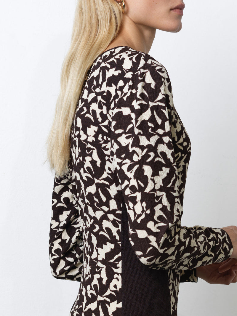 Kelly Print Jersey Long Sleeve Dress