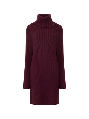 Babysoft Roll Neck Ribbed Knit Dress