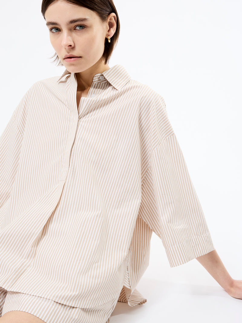 Rhodes Poplin Stripe Popover Shirt