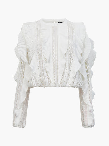 Annika Lace Frill Long Sleeve Top