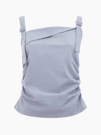 Franklin Ruched Strappy Buckle Top
