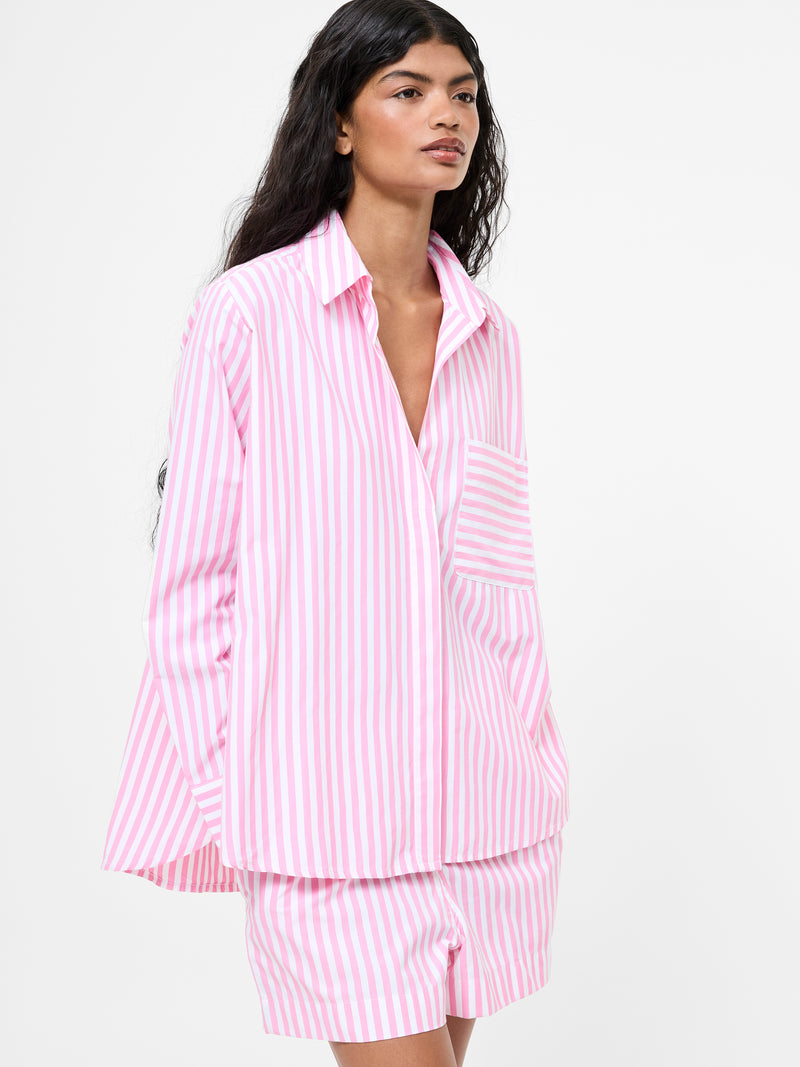 Stripe Relaxed Popover Shirt