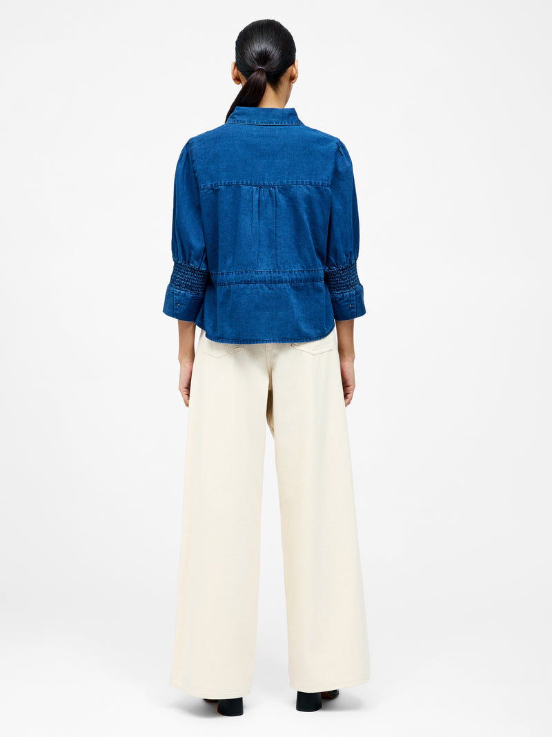 Chambray Tie Waist Top