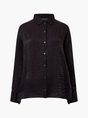 Terry Crinkle Button Down Shirt