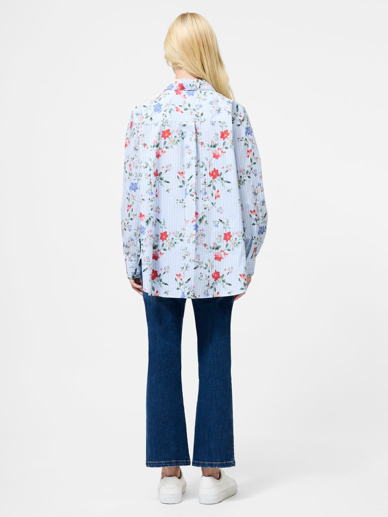 Floral Stripe Printed Long Sleeve Shirt