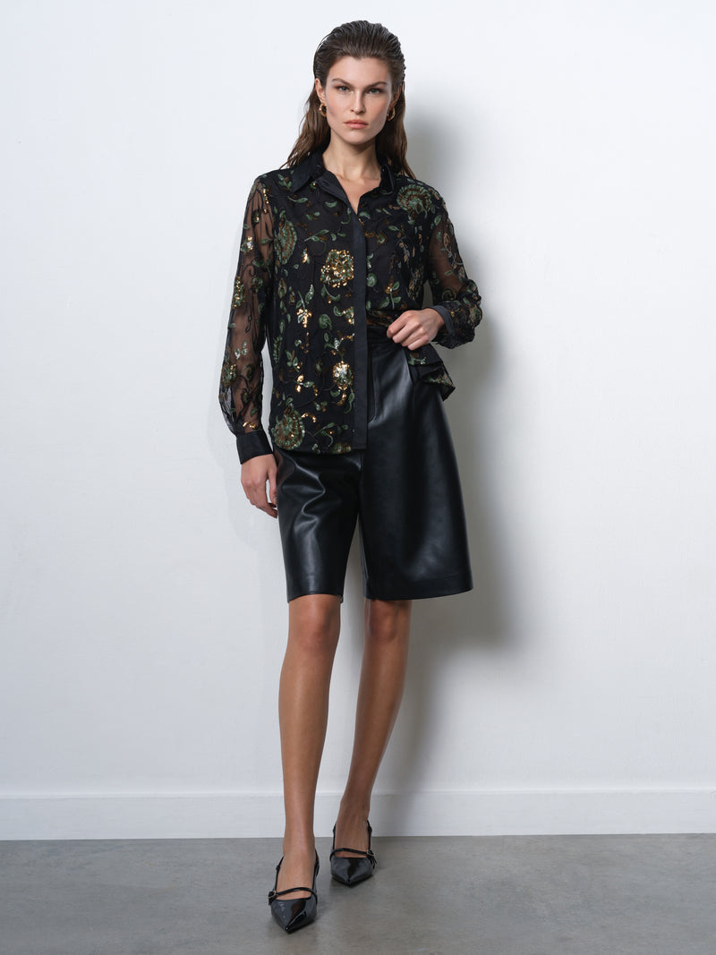 Roshene Sequin Long Sleeve Shirt