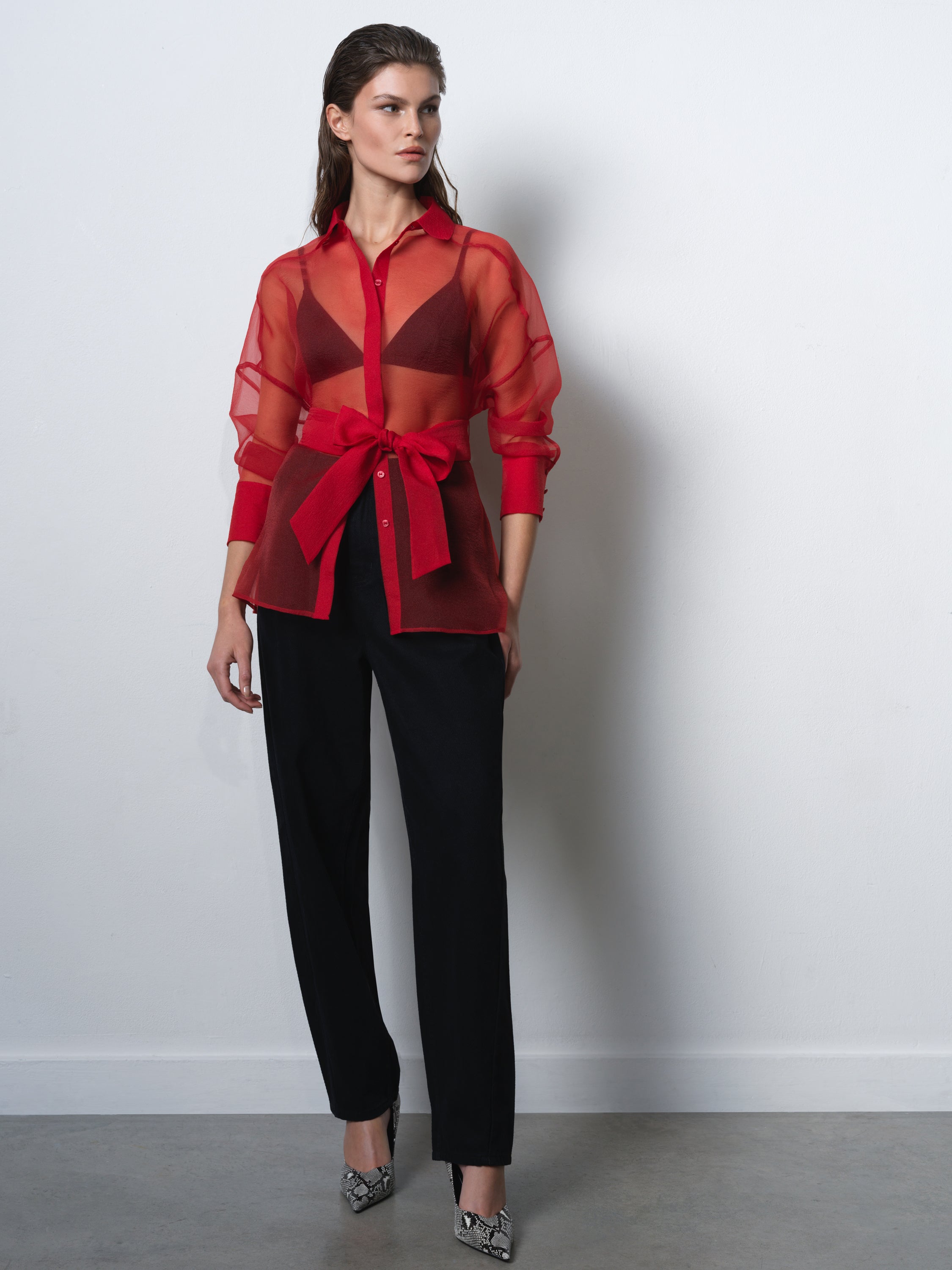 Mai Organza Tie Waist Shirt