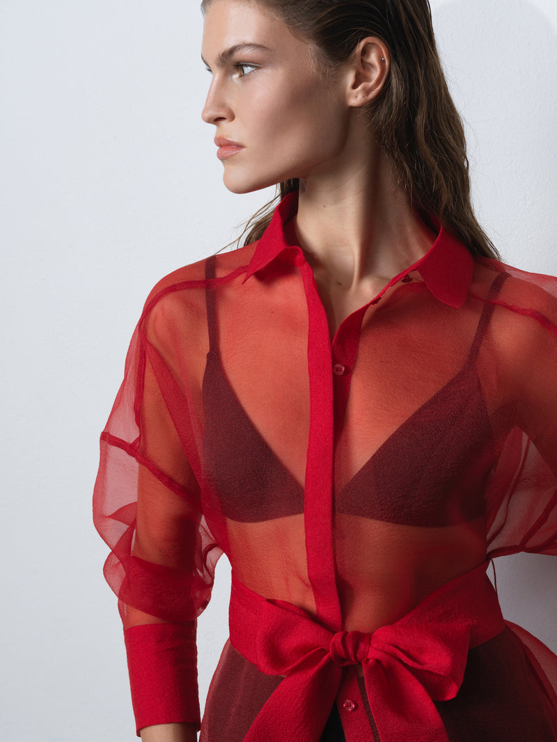 Mai Organza Tie Waist Shirt
