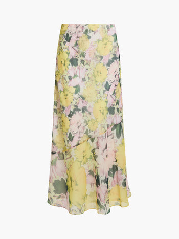 Carla Chiffon Floral Midi Skirt