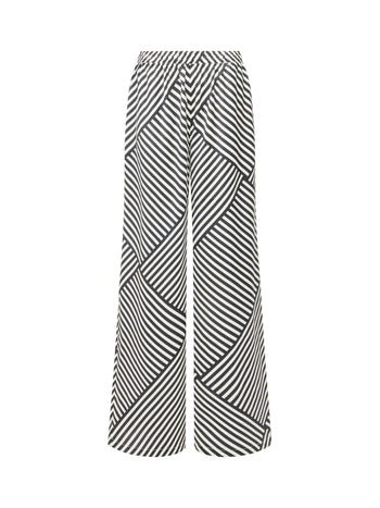 Striped Damasco Wide Leg Trousers
