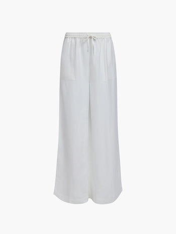 Cooper Linen White Pull-On Wide Leg Trousers