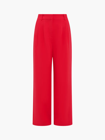 Carlie Tailored Red Wide Leg Trousers