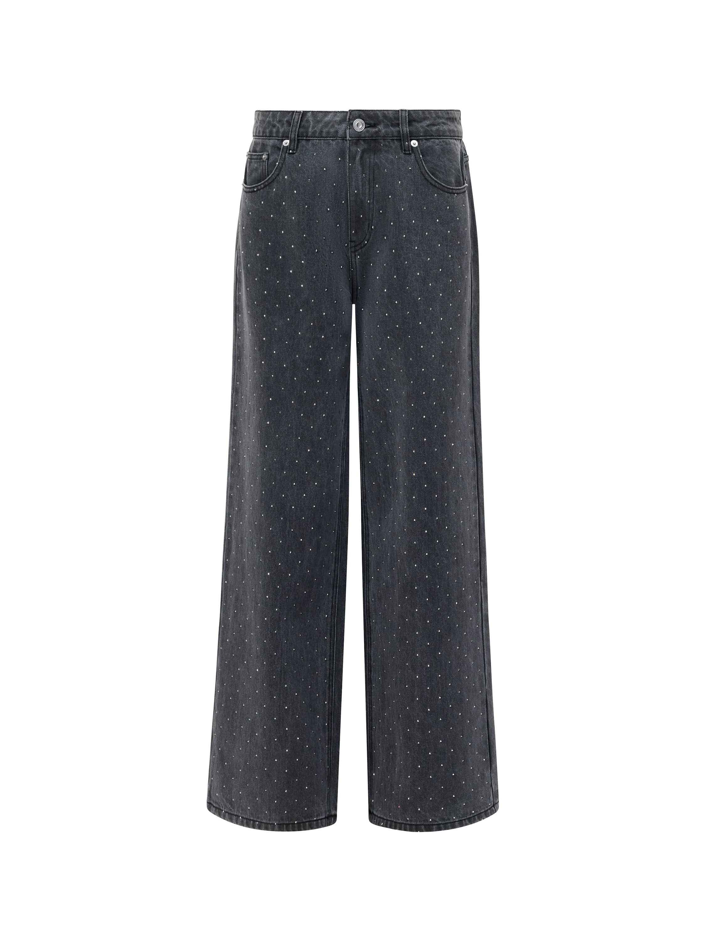 Ralphie Denim Embellished Wide Leg Jeans