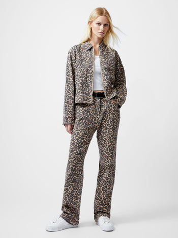 Charlie Leopard Print Denim Jacket