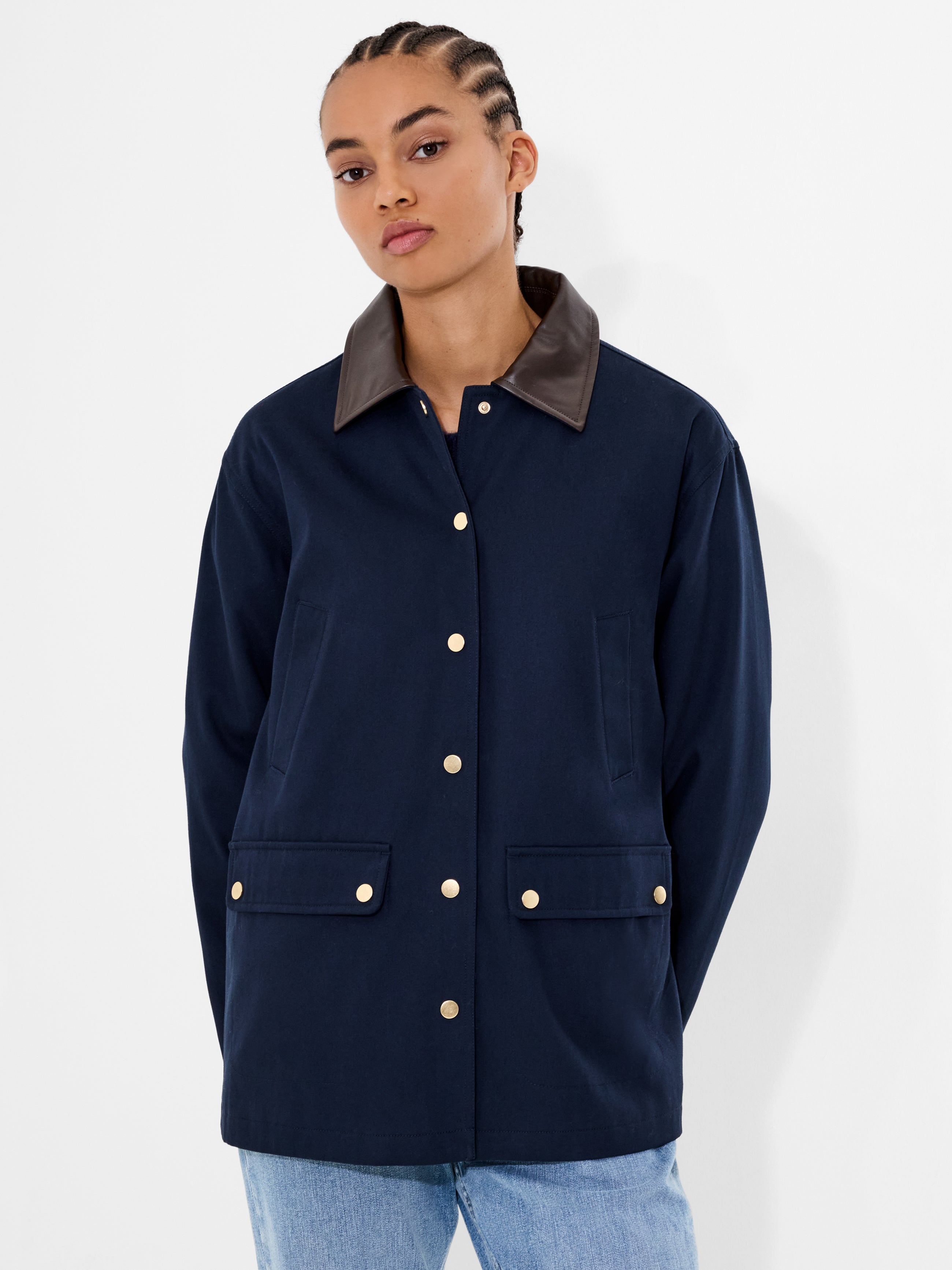 Contrast Collar Barn Jacket
