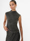 Tamy Lurex Plisse Sleeveless Top