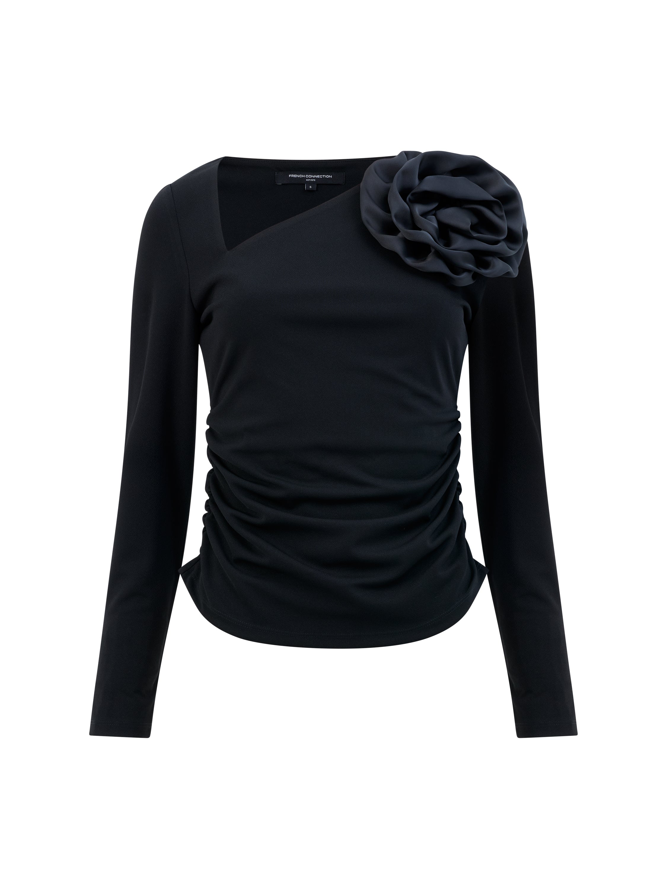 Valetta Jersey Long Sleeve Rosette Top