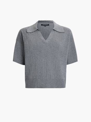 Javier Knit V-Neck Collared Top