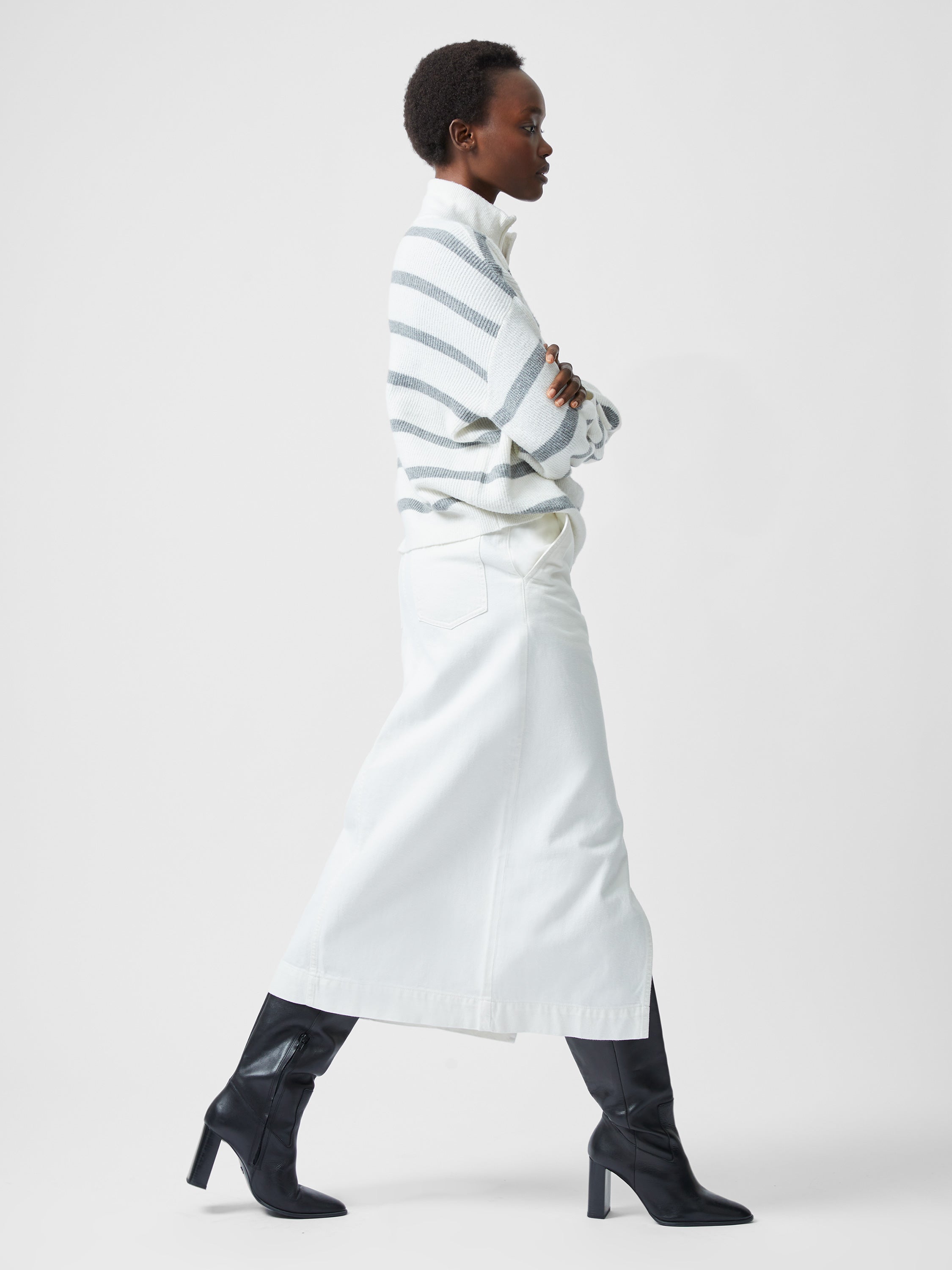 Vhari Recycled Stripe Half Zip Jumper