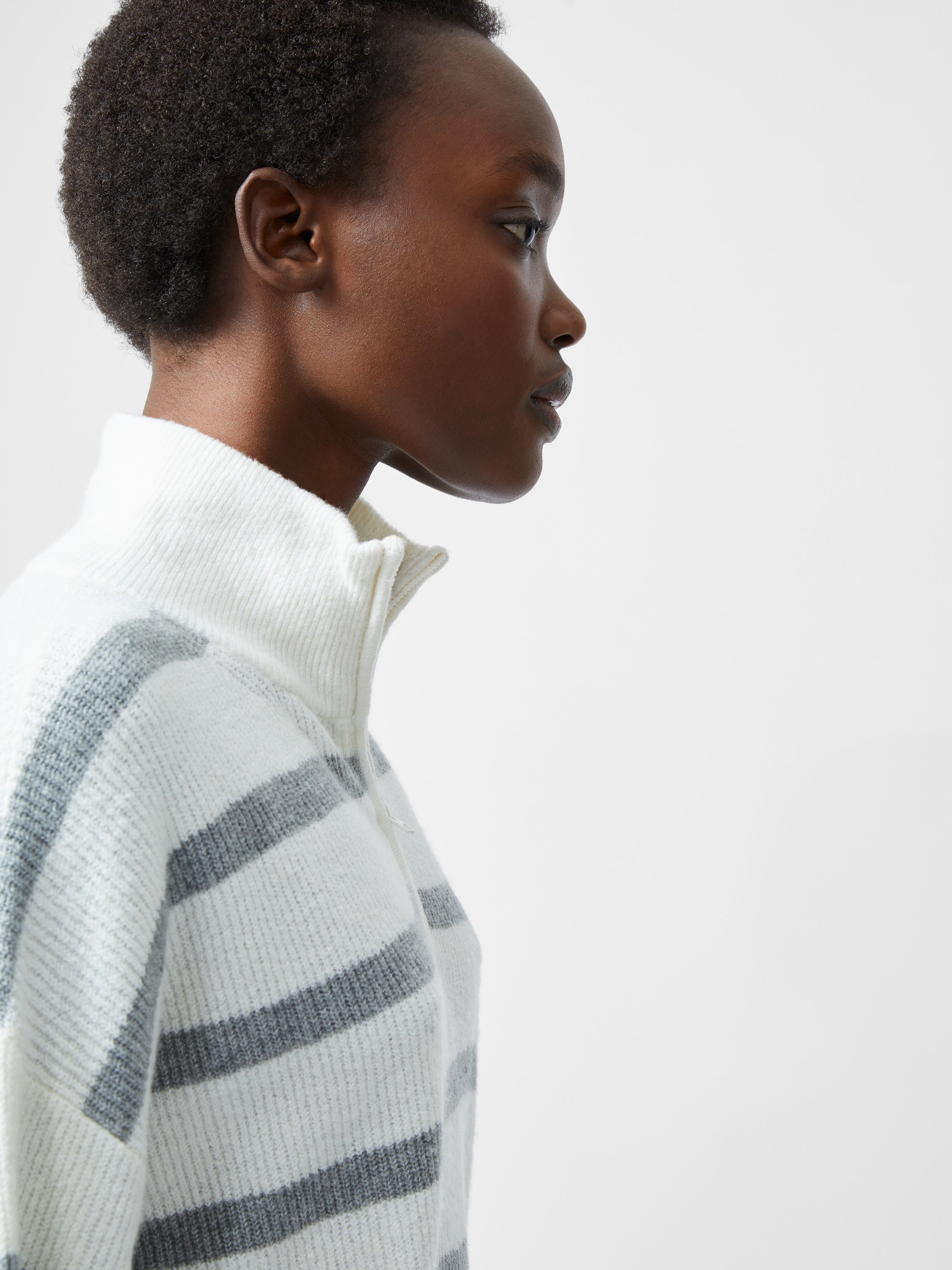 Vhari Recycled Stripe Half Zip Jumper