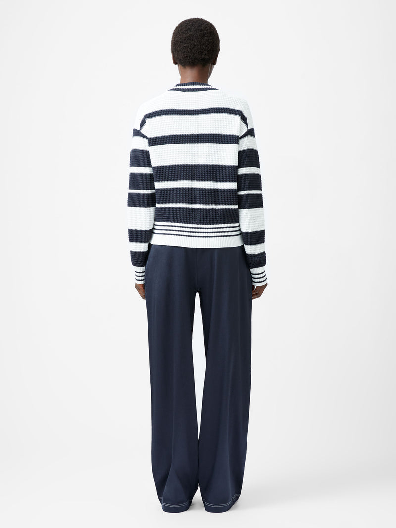 Lily Mozart Striped Varsity V-Neck Jumper