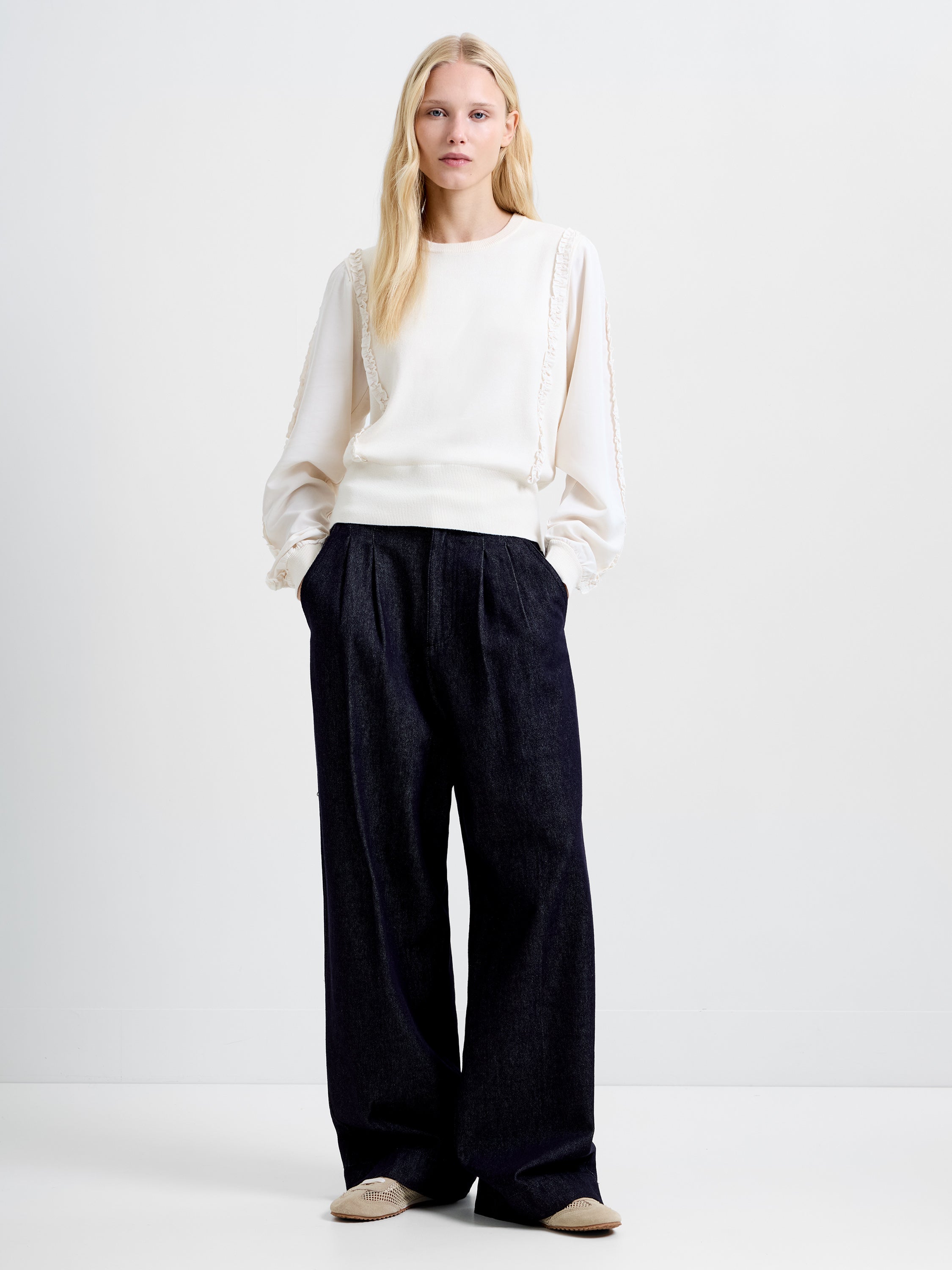 Krista Mix Ruffle Sleeves Jumper