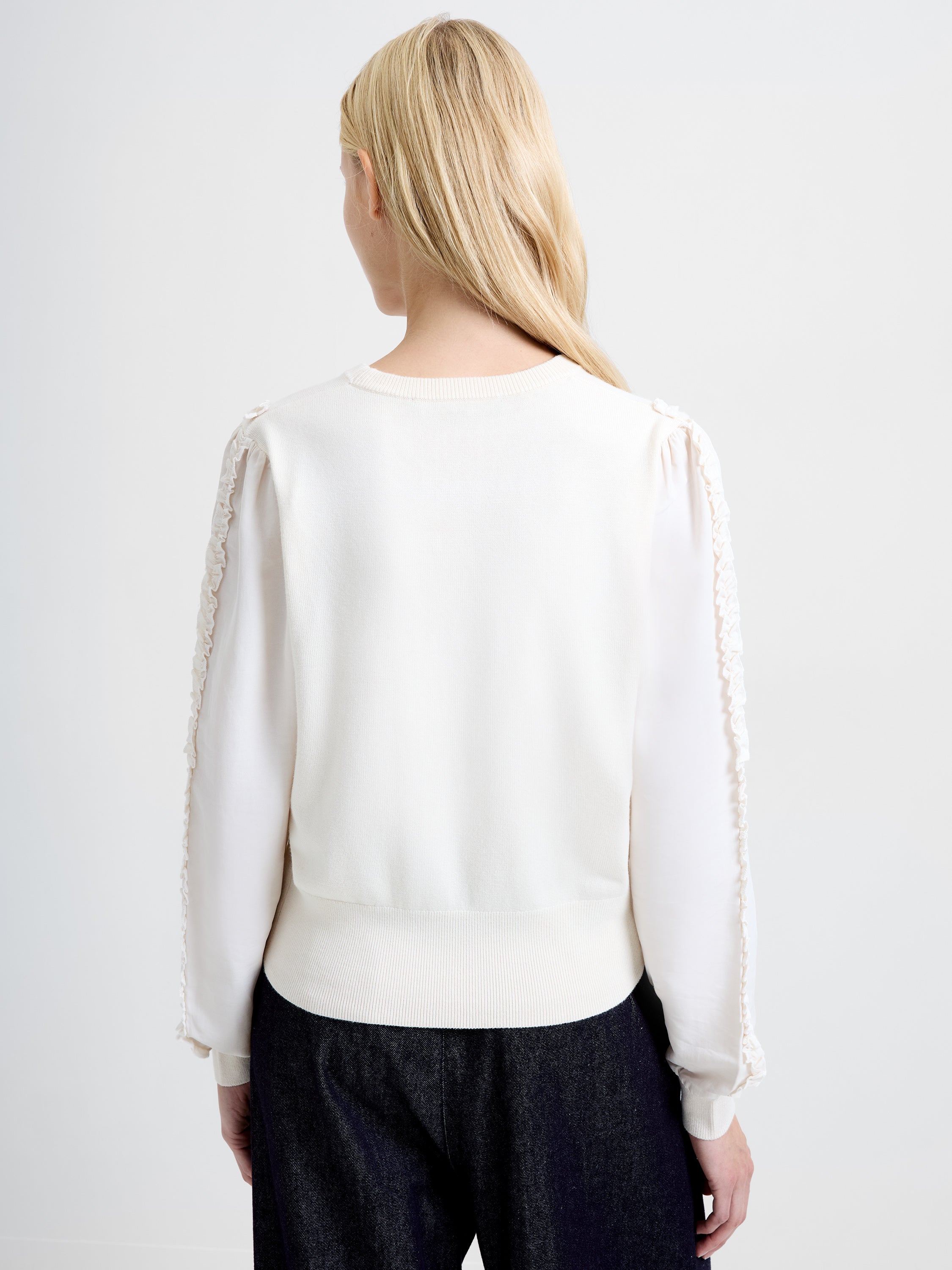 Krista Mix Ruffle Sleeves Jumper