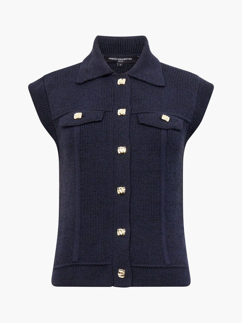 Roland Knit Collared Gilet
