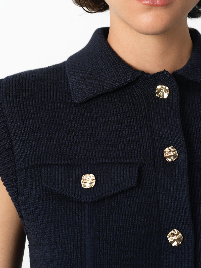 Roland Knit Collared Gilet