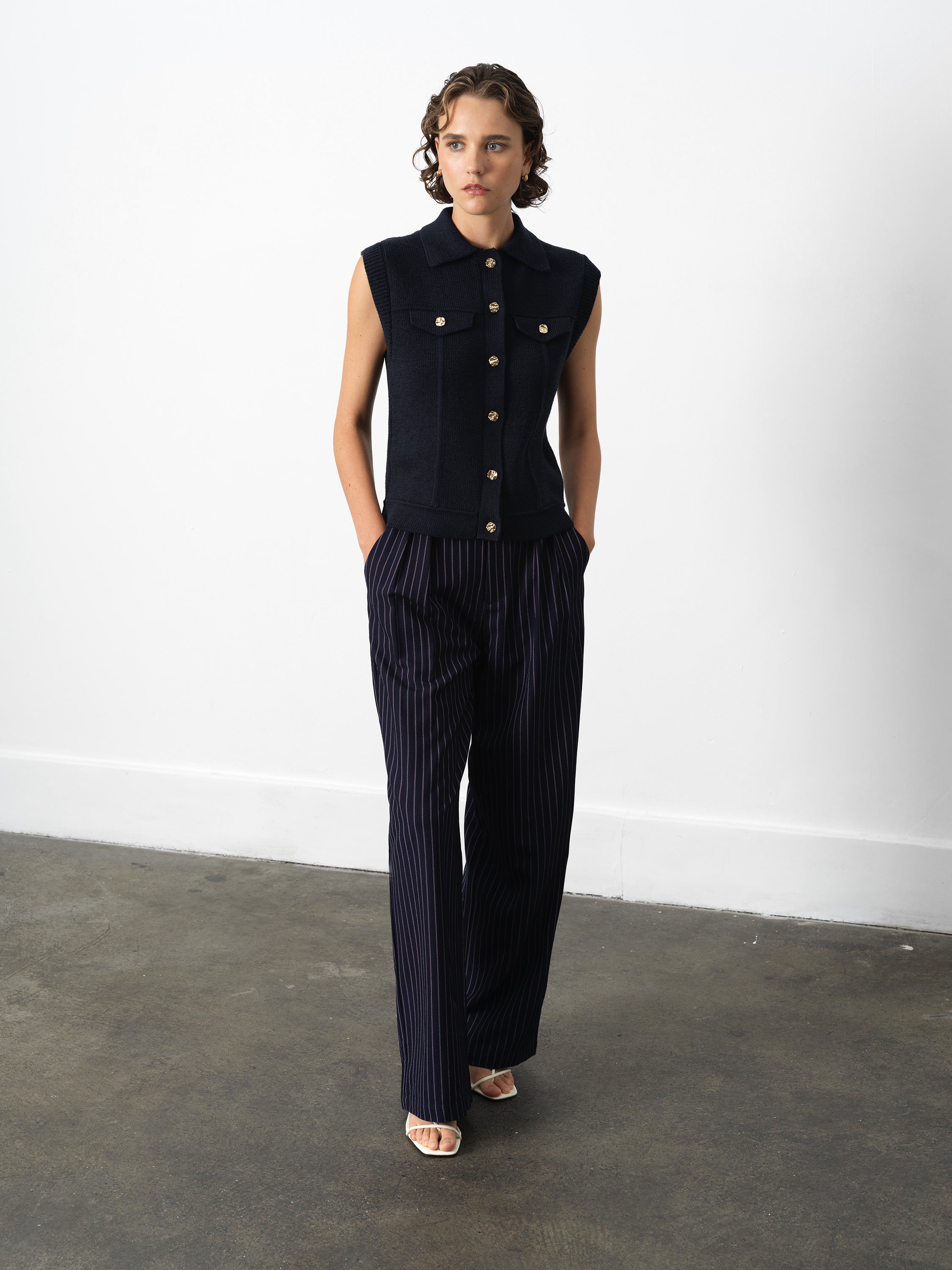 Roland Knit Collared Gilet