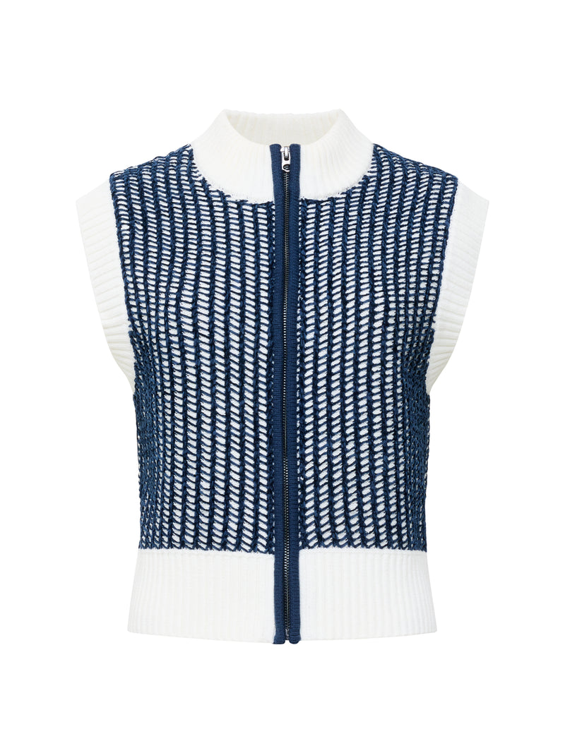 Klara Sleeveless Zip Up Knit Jumper