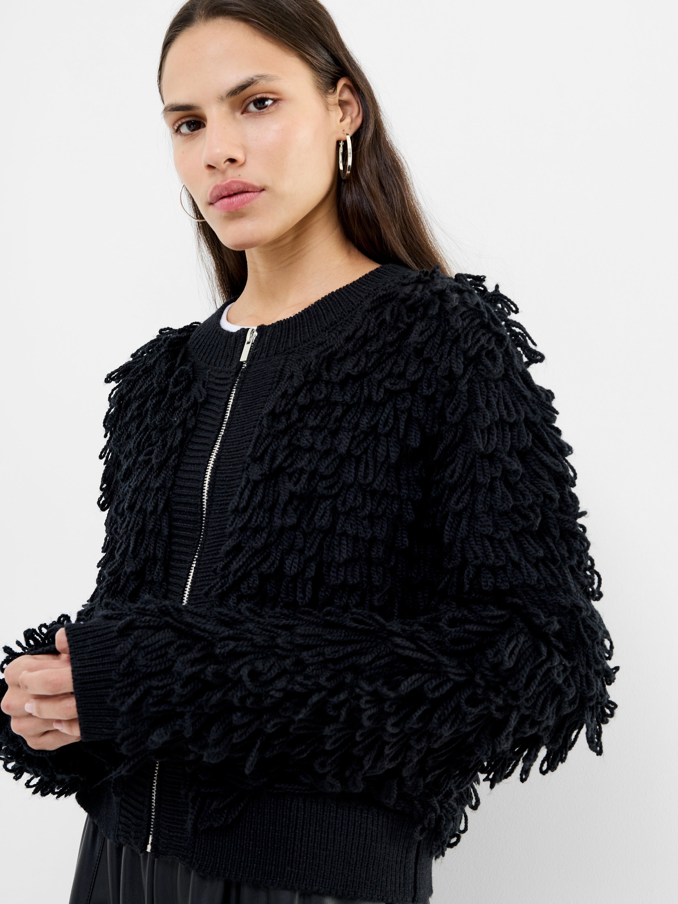 Mali Looped Fringe Knit Jacket