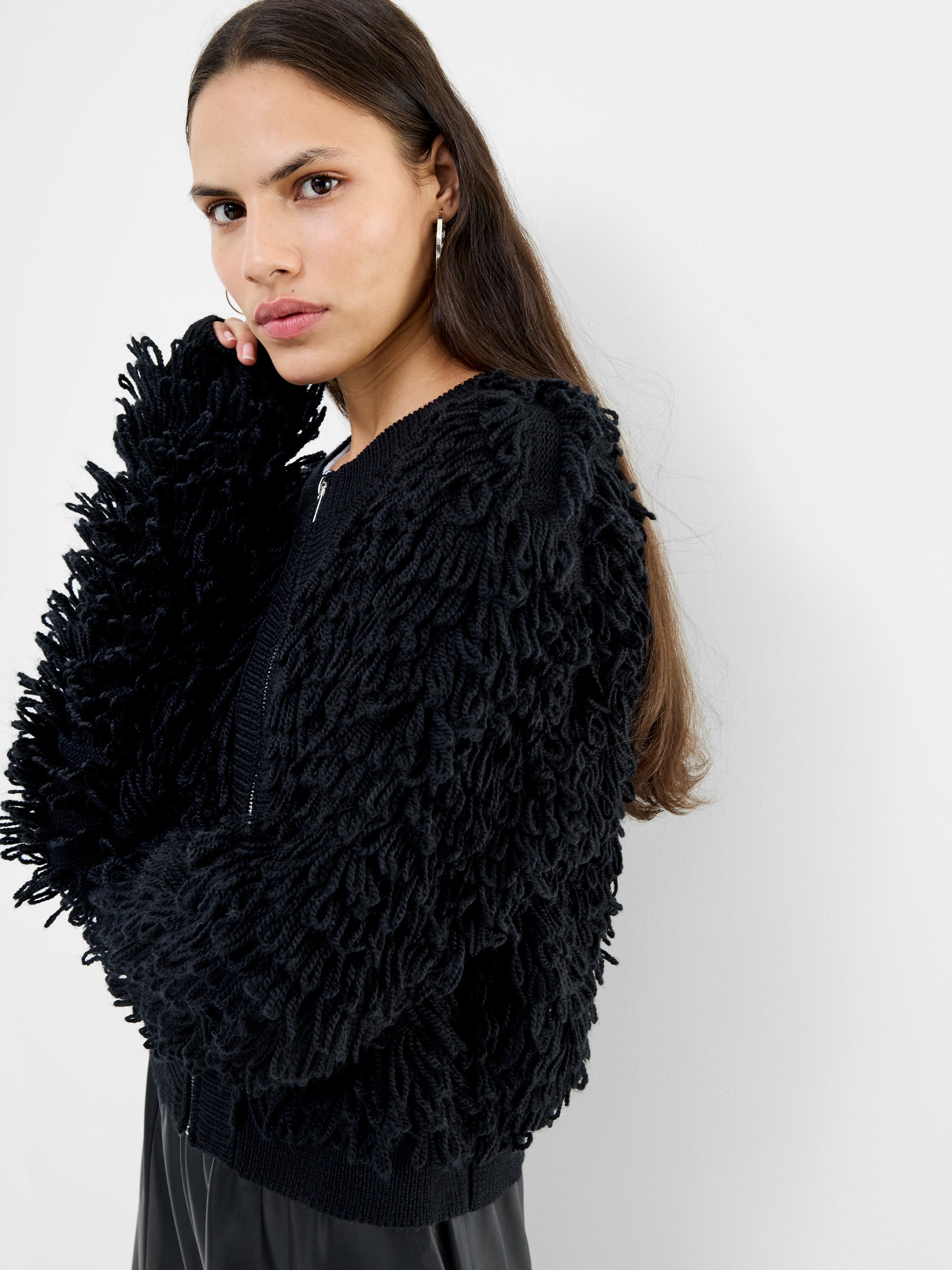 Mali Looped Fringe Knit Jacket