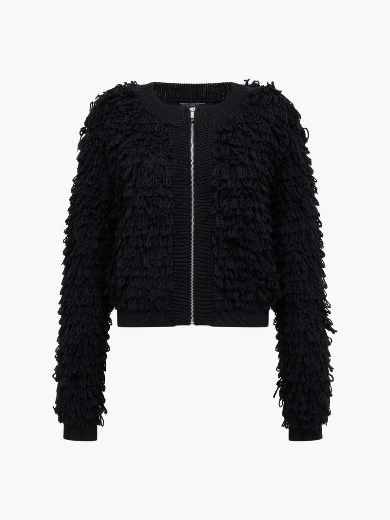 Mali Looped Fringe Knit Jacket