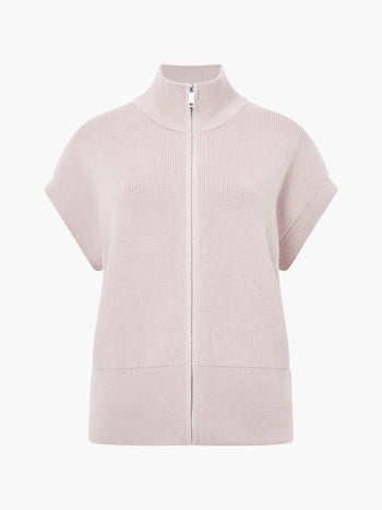 Ava Knit Zip Through Sleeveless Vest