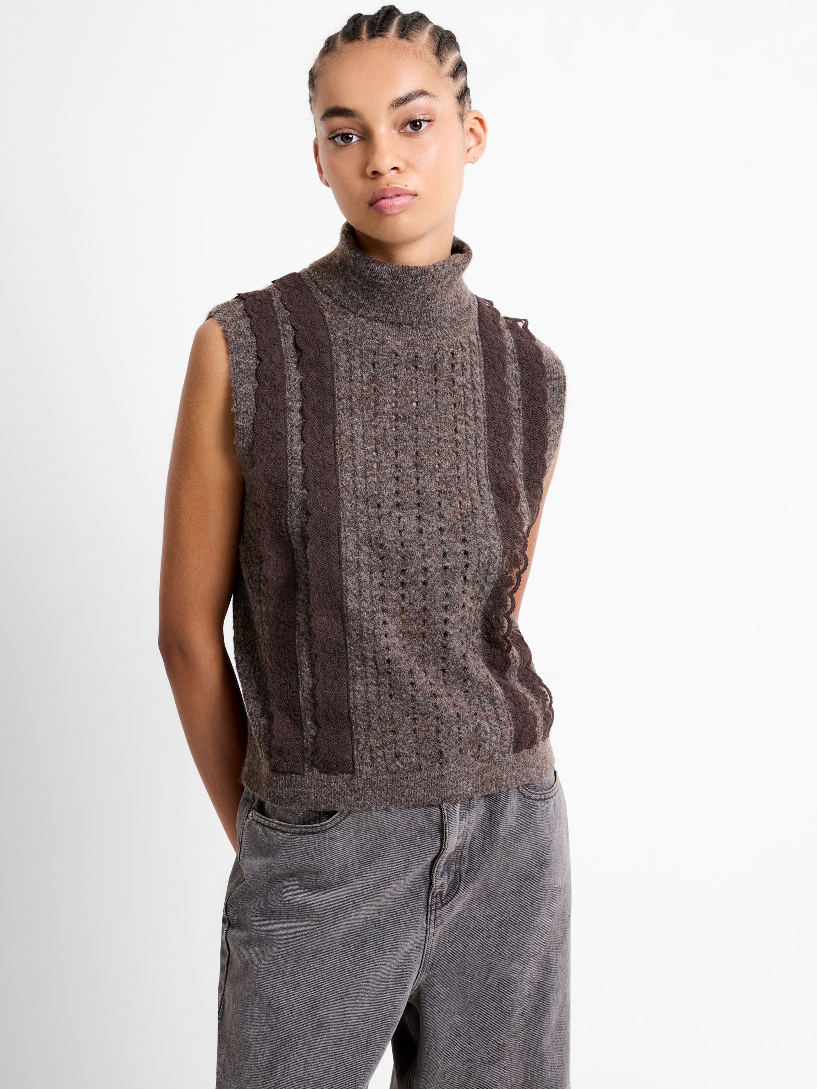Kezia Recycled Lace Sleeveless Jumper