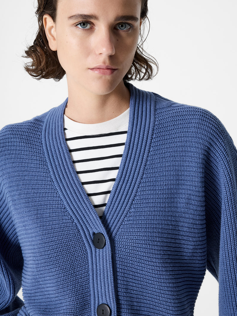 Tonia Knit V Neck Cable Sleeve Cardigan