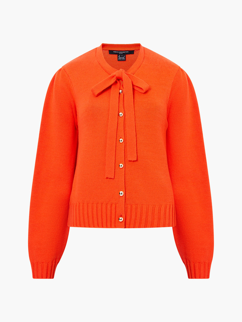 Varli Long Sleeve Tie Neck Cardigan