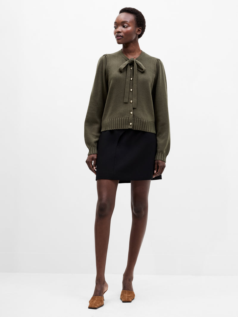 Varli Long Sleeve Tie Neck Cardigan