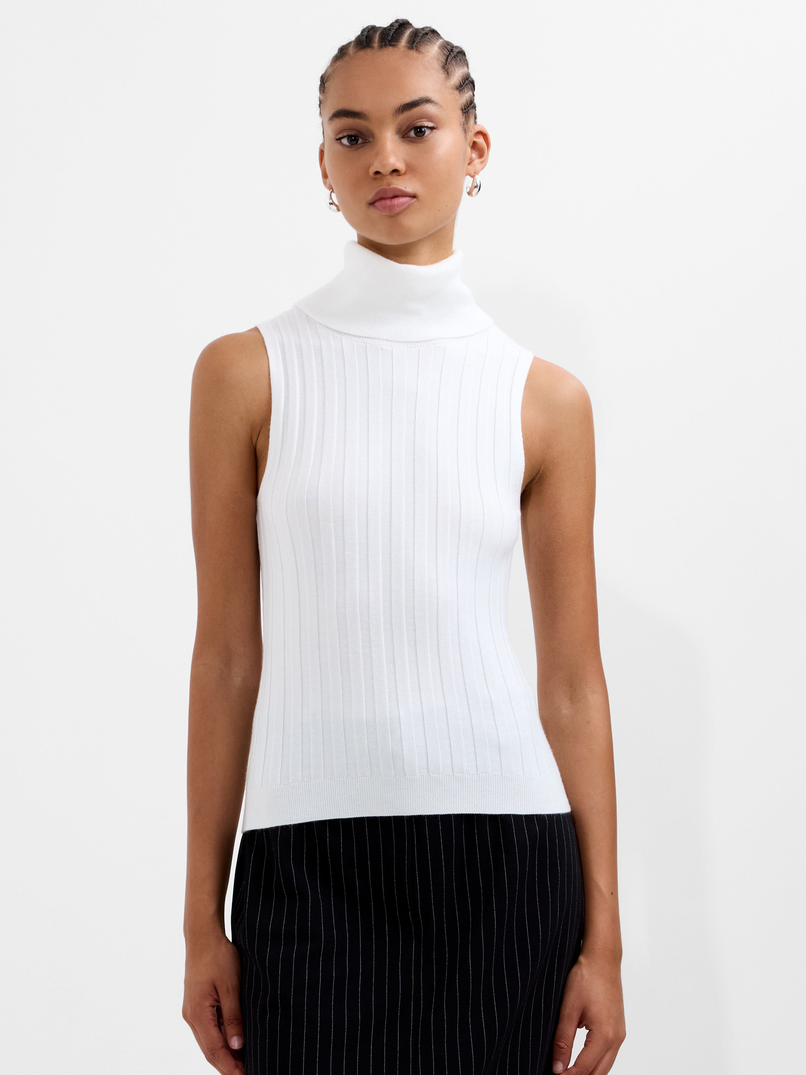 Turtleneck Knitted Tank Sweater