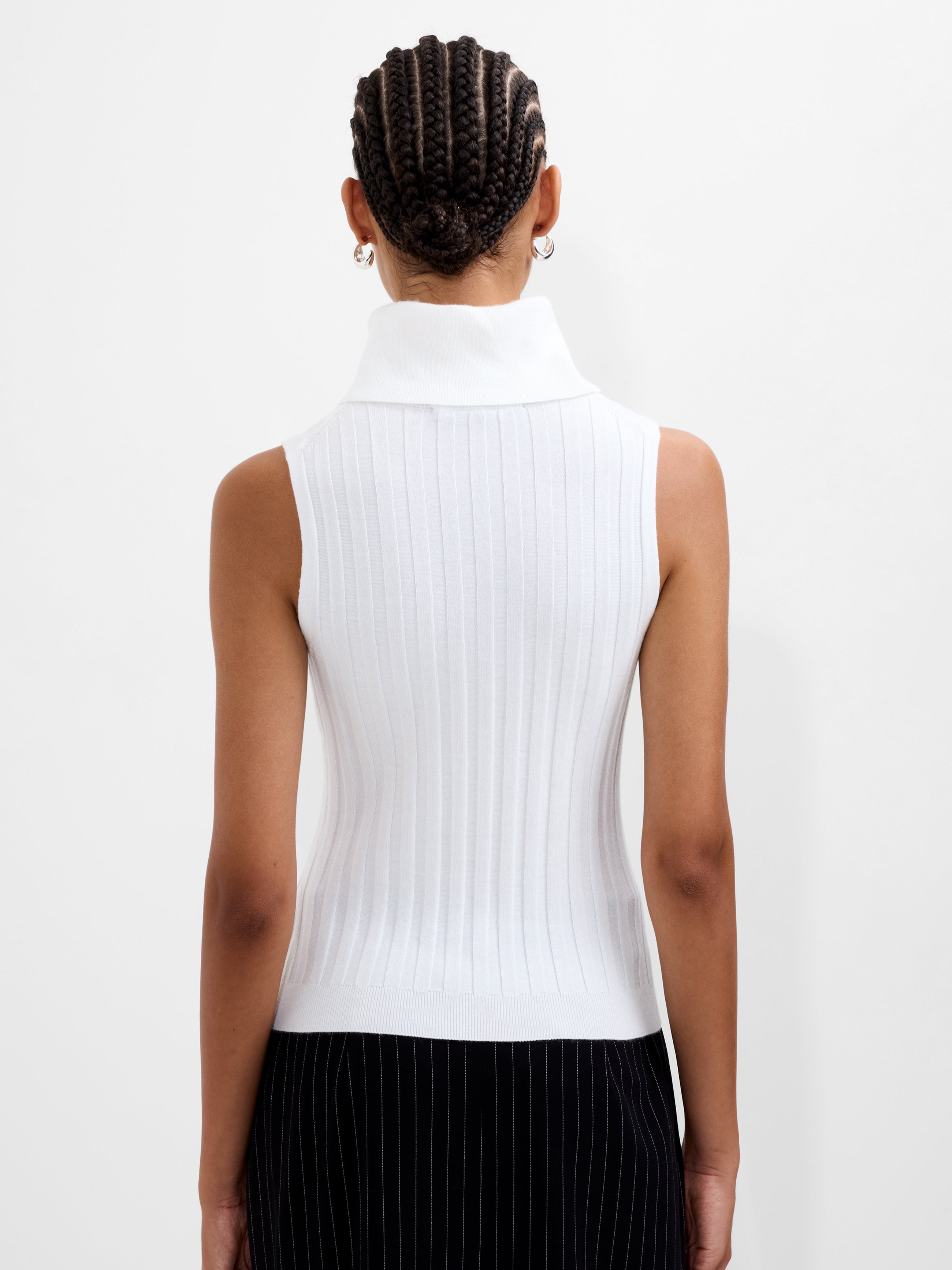 Turtleneck Knitted Tank Sweater