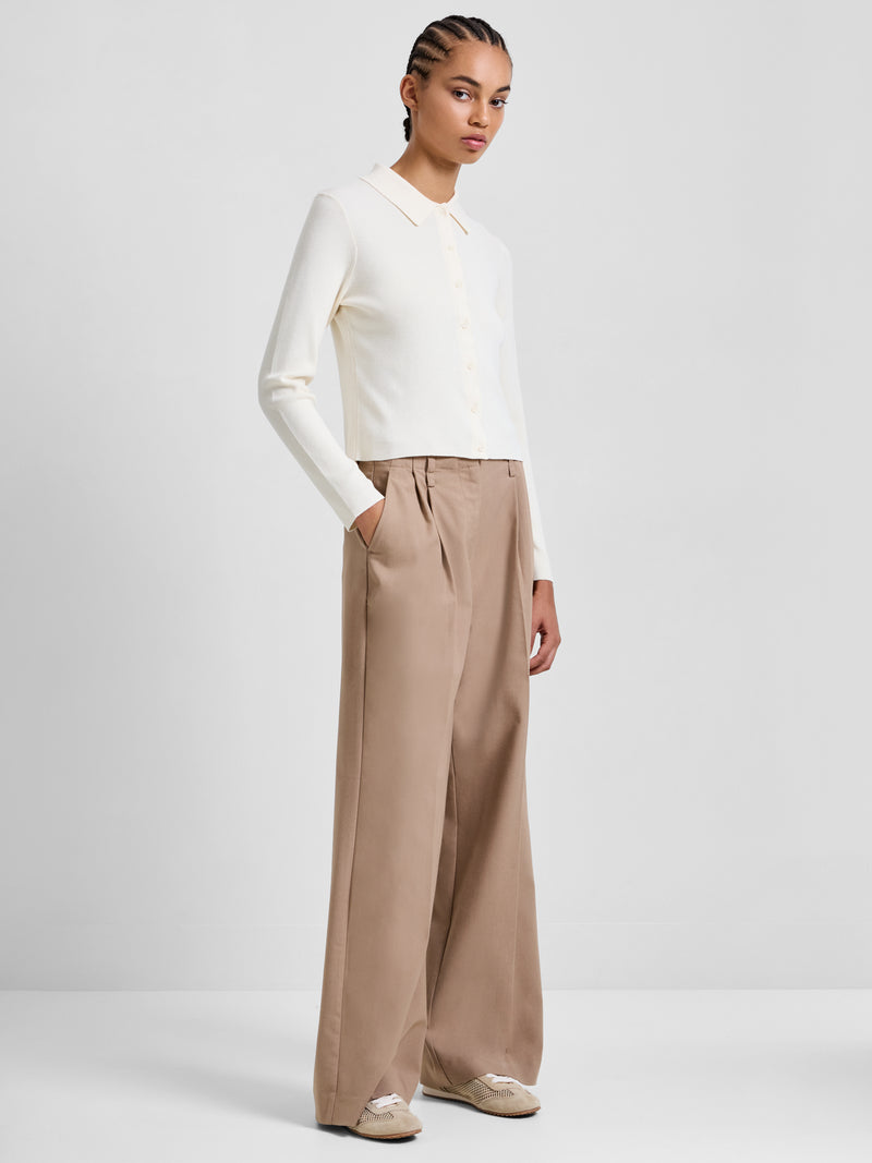 Cosysoft Knit Button Down Long Sleeve Top