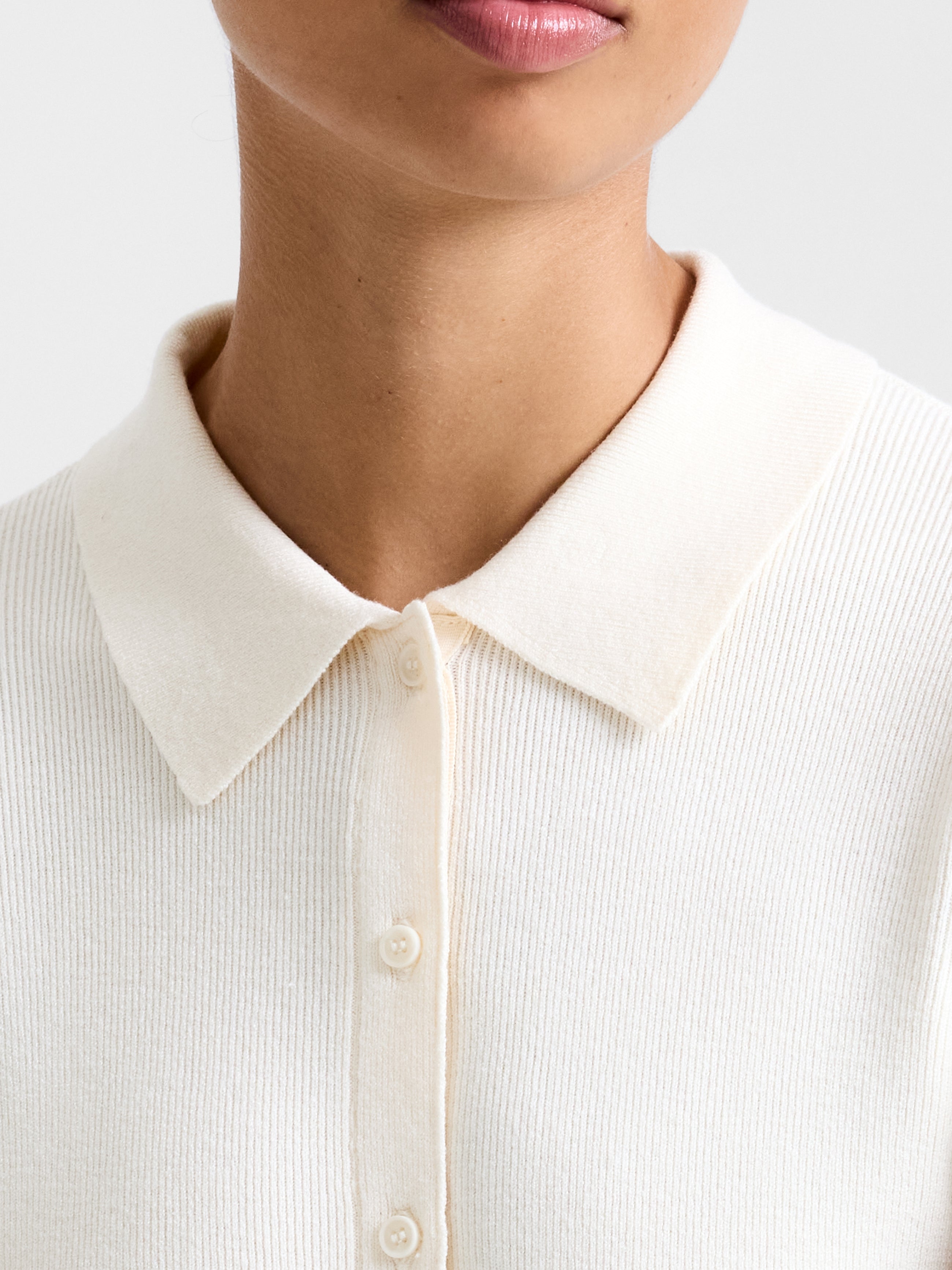 Cosysoft Knit Button Down Long Sleeve Top