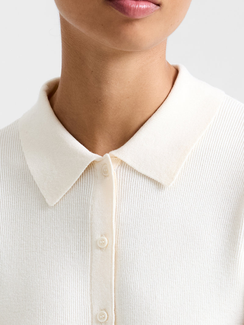 Cosysoft Knit Button Down Long Sleeve Top