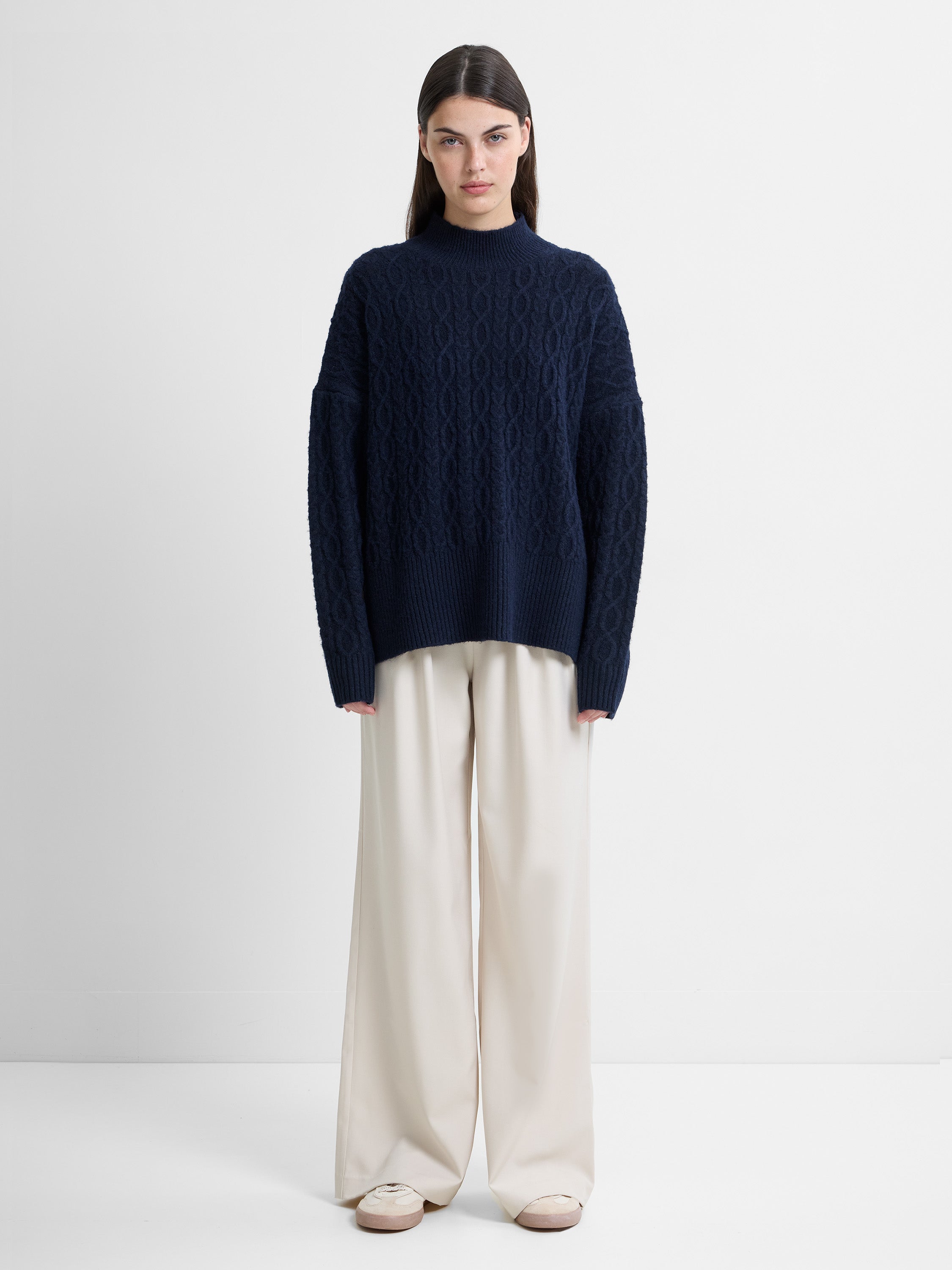 Tina Recycled Cable Knit Side Split Jumper