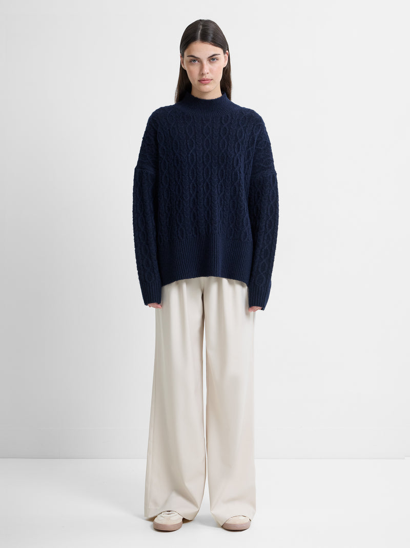 Tina Recycled Cable Knit Side Split Jumper