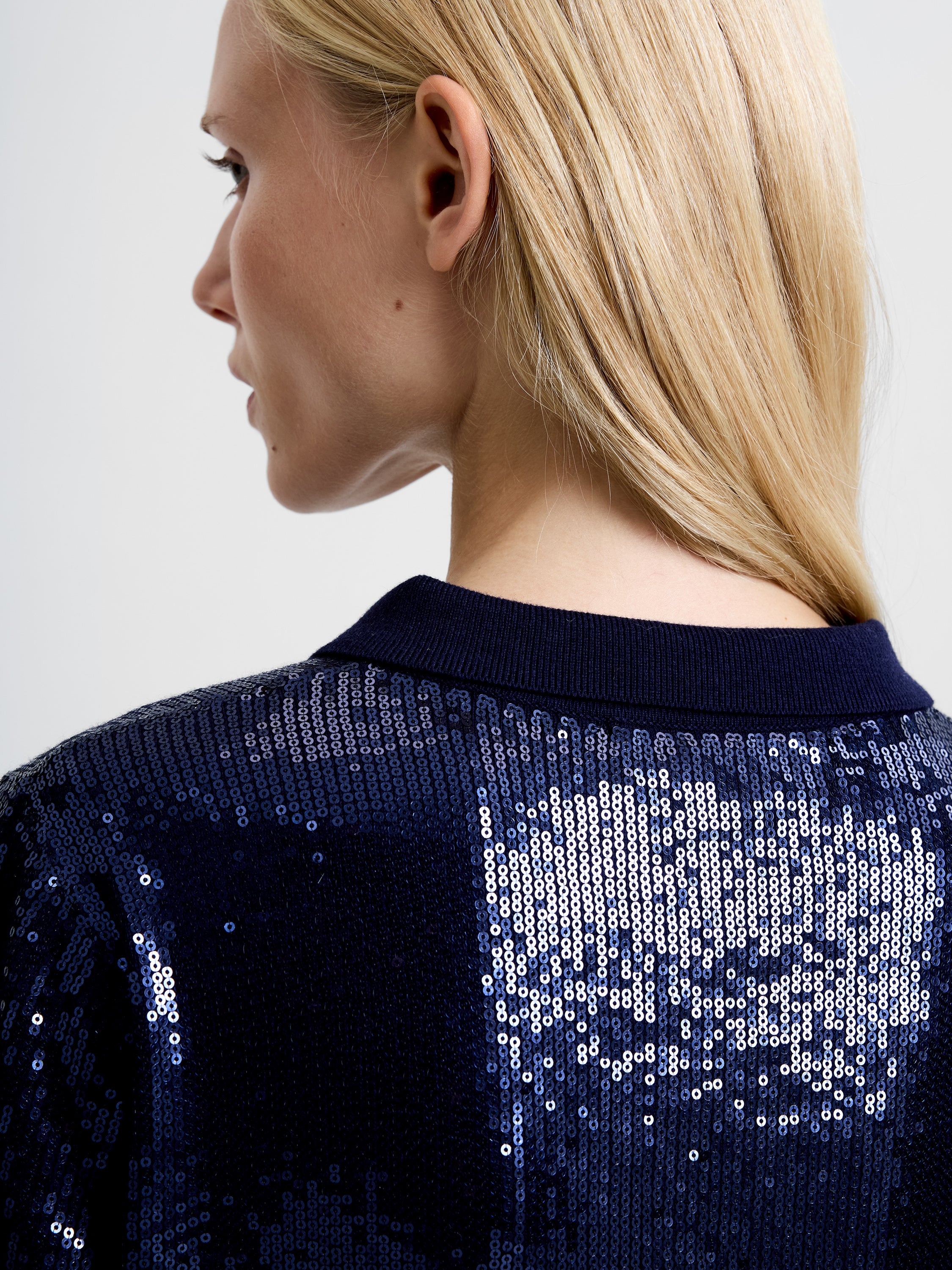 Hannah Knit Sequin Short Sleeve Shirt