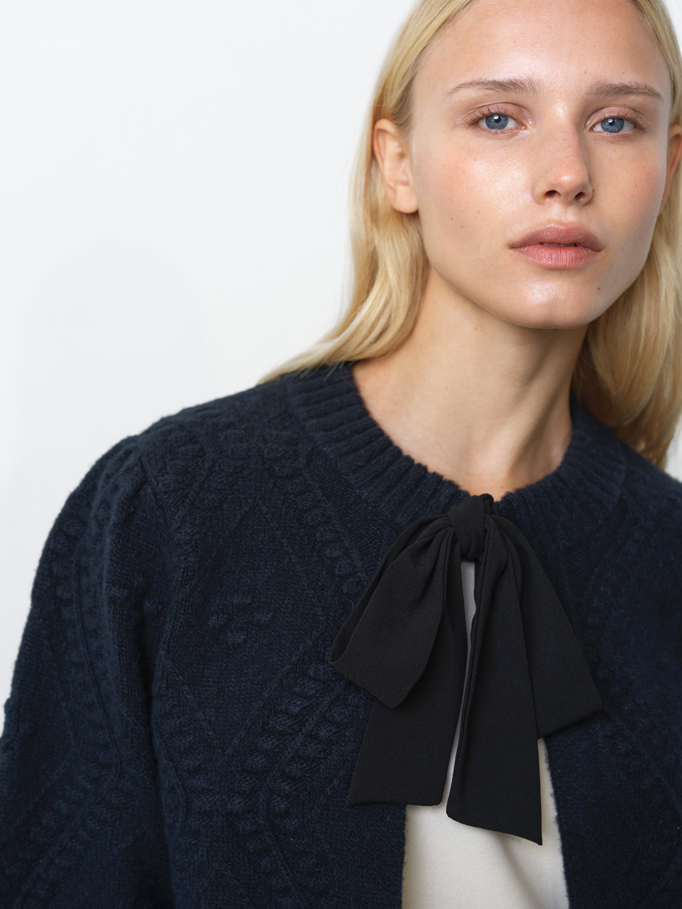 Kitty Recycled Bobble Bow Cardigan